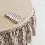 Linen & Gingham Ruffle Tablecloth Set - Image 4