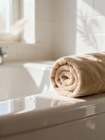 100% Cotton Beige Bath Towel – 60 x 30 Inches - Image 3