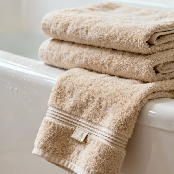 100% Cotton Beige Bath Towel – 60 x 30 Inches