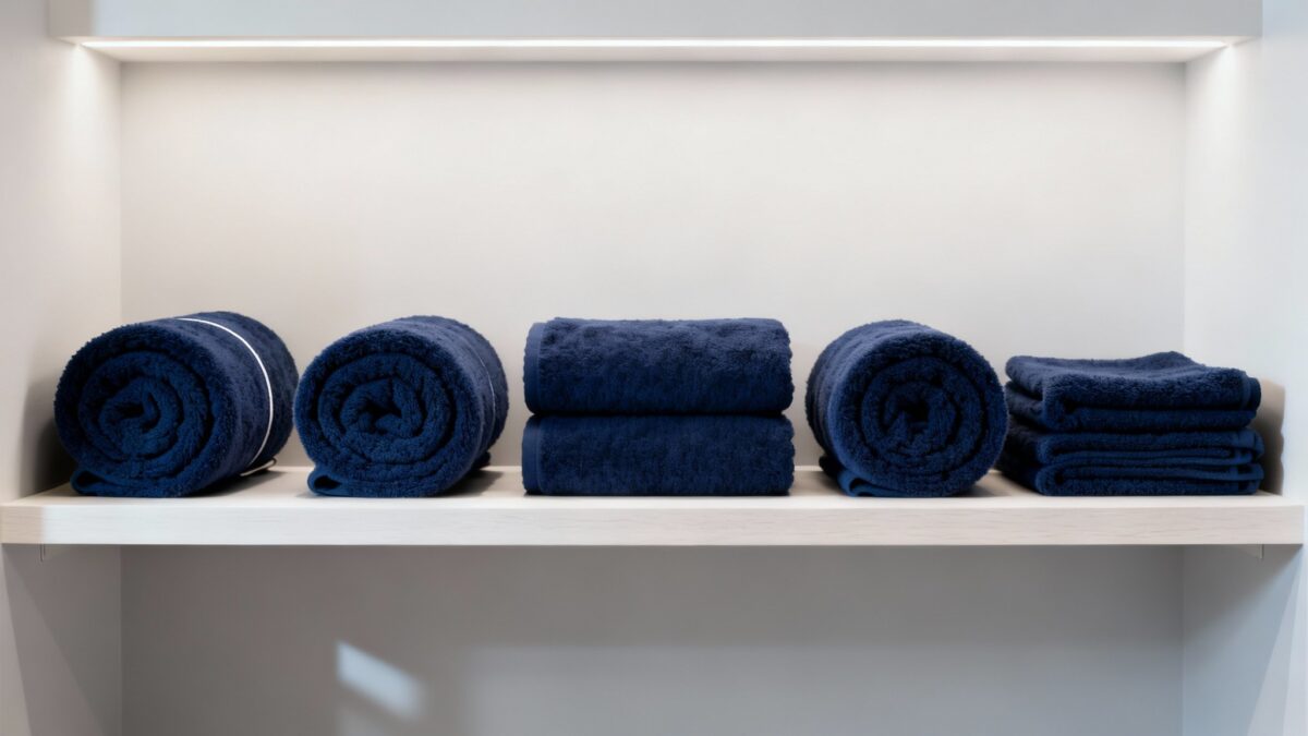 100% Cotton Navy Bath Towel – 60 x 30 Inches - Image 3